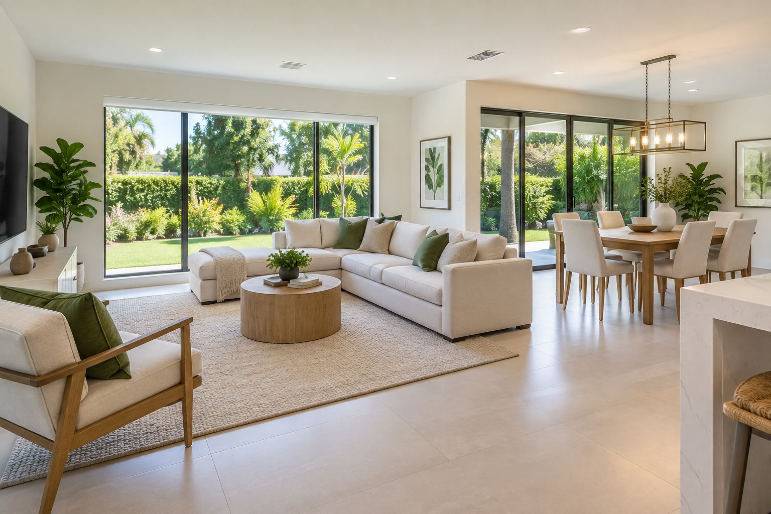 A bright South Florida home interior, illustrative
